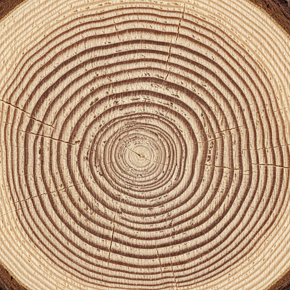 Close-up of tree rings in a pine log.